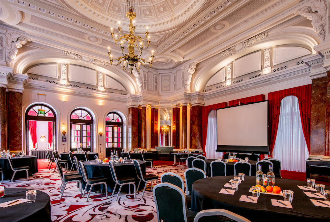 Elegant Ballroom at Clermont Charing Cross, ideal for corporate meetings and upscale events.