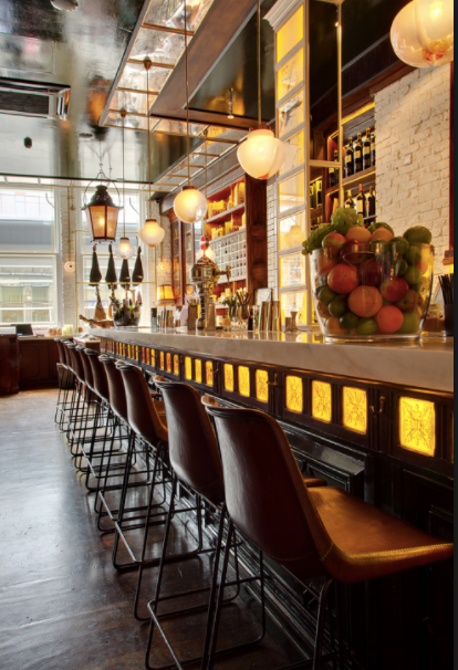 Stylish bar area in Iberica Farringdon, ideal for networking events and gatherings.