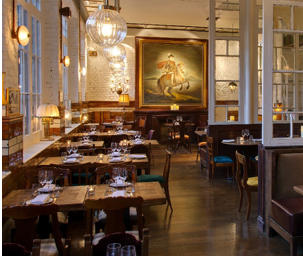 Stylish restaurant area in Iberica Farringdon, ideal for upscale events and dinners.
