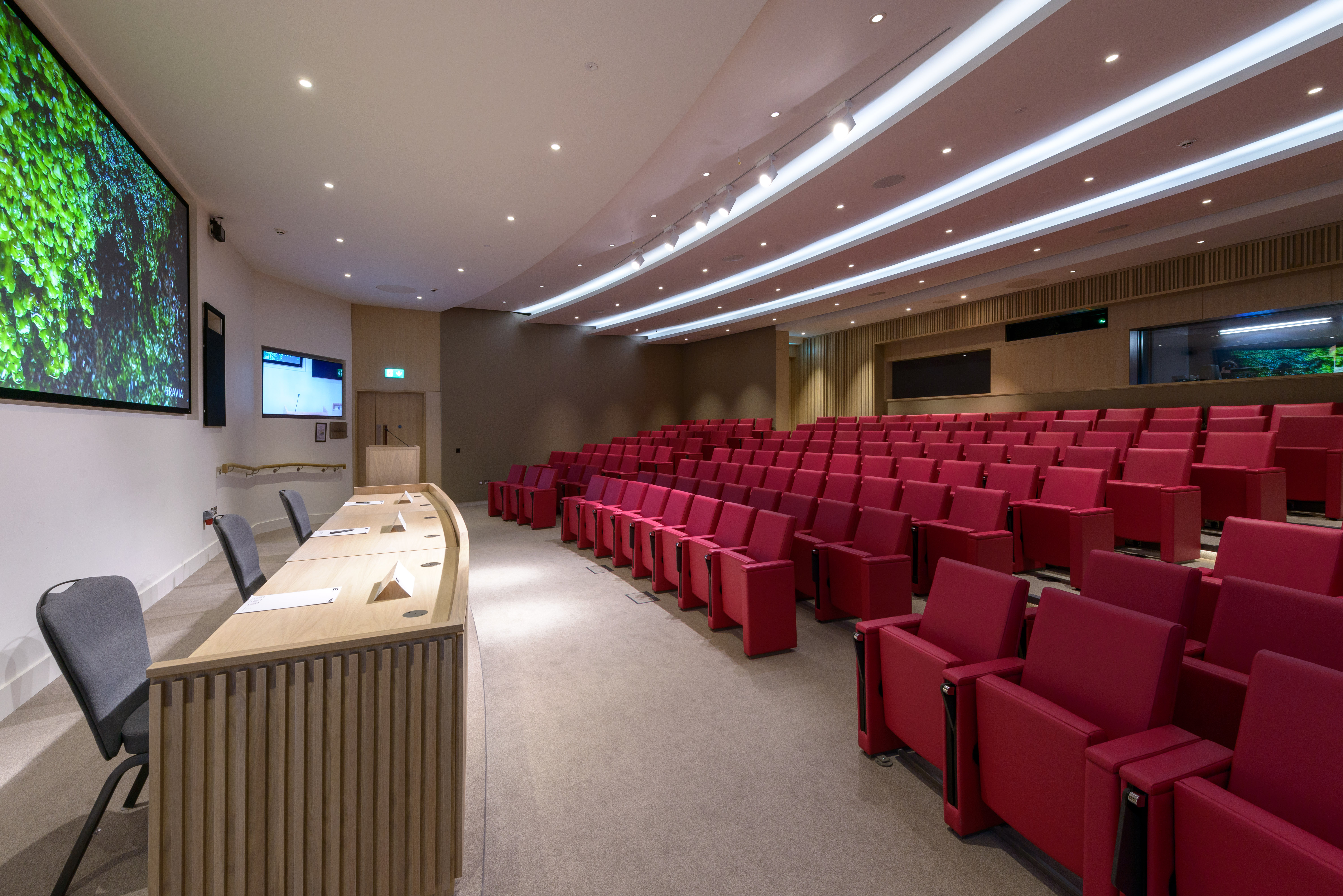 Savoy Place lecture hall, tiered seating, corporate event, academic conference