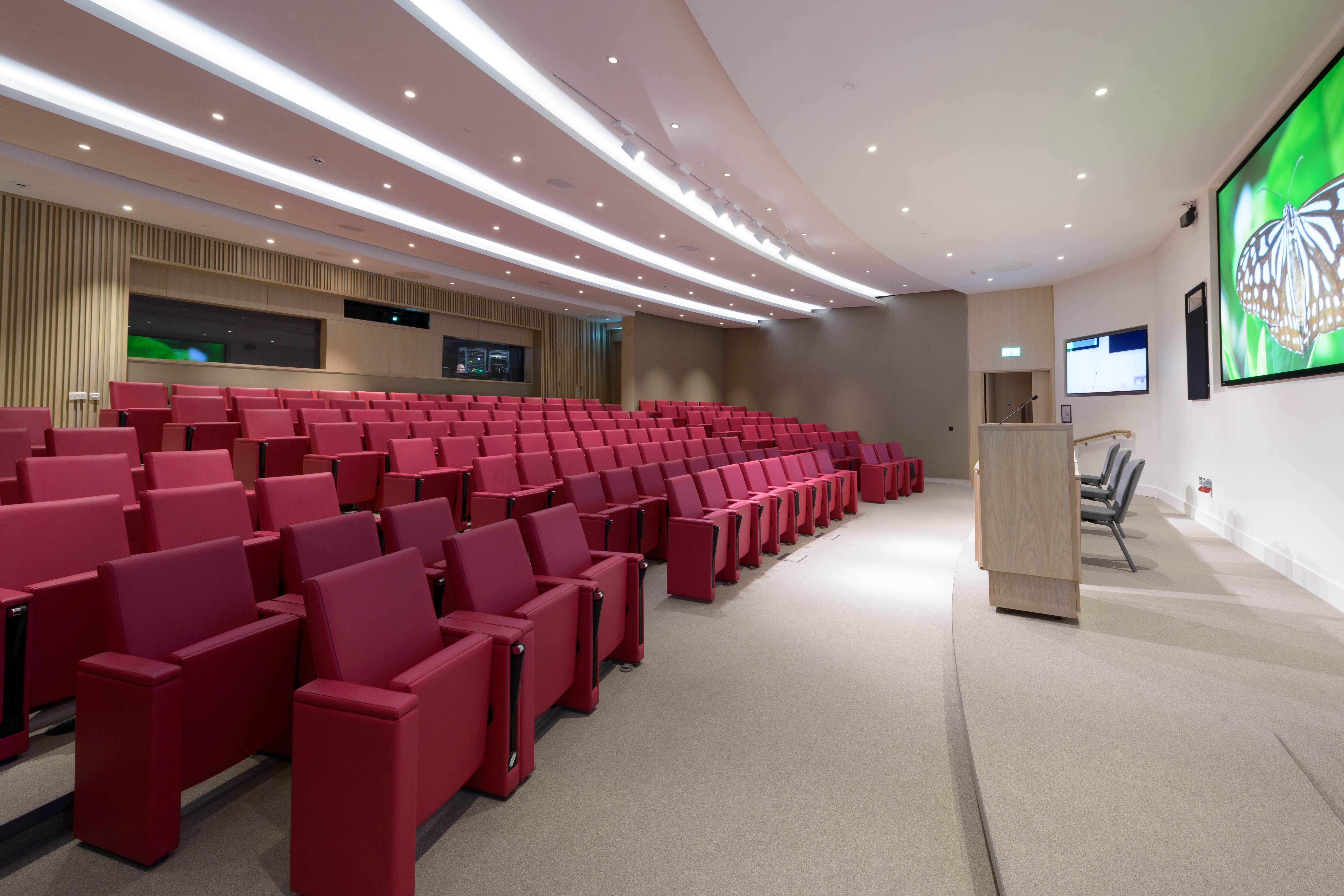 Turing Lecture Theatre London: modern tiered auditorium, conference venue