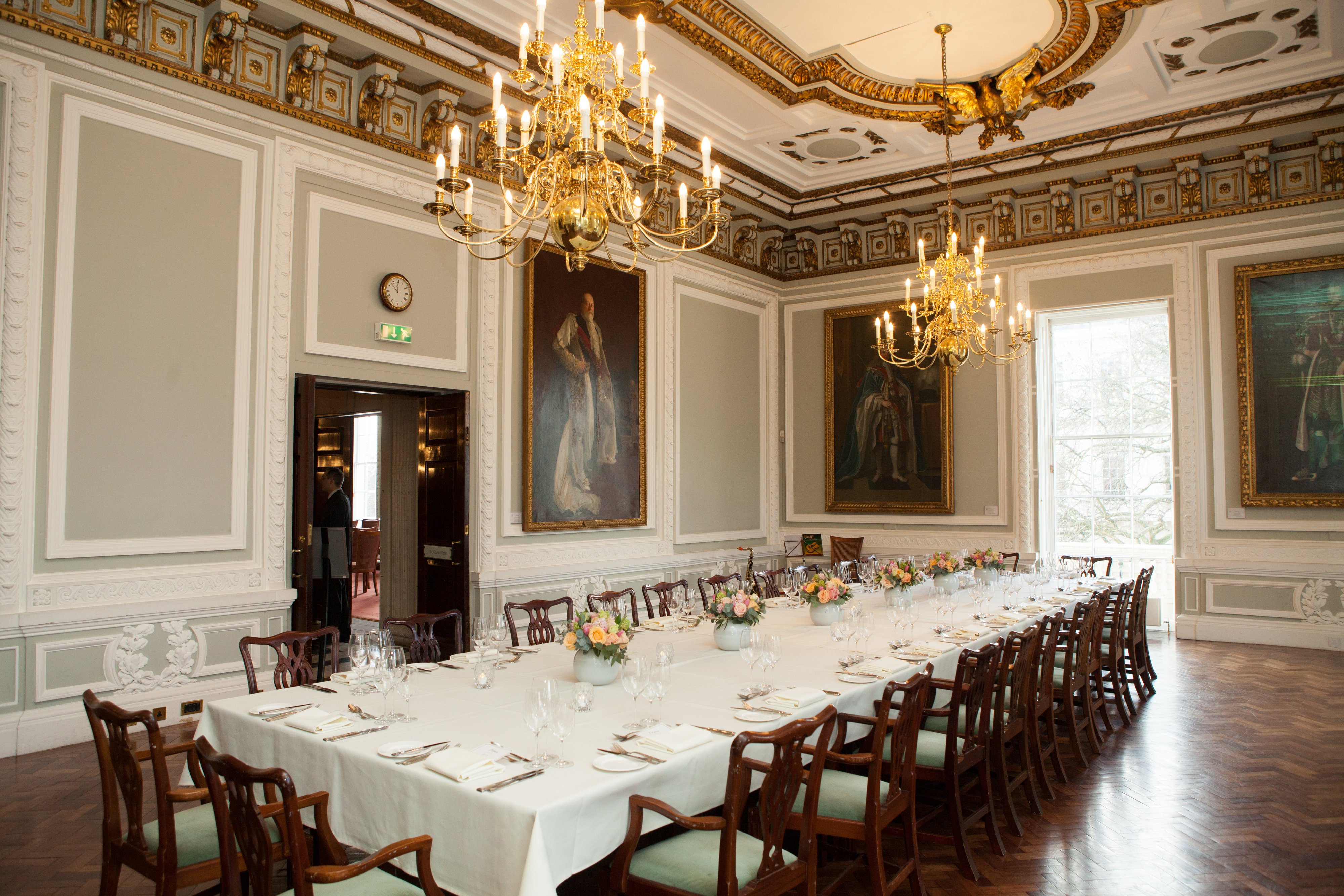 Elegant dining room at Carlton House Terrace, perfect for formal events and corporate dinners.
