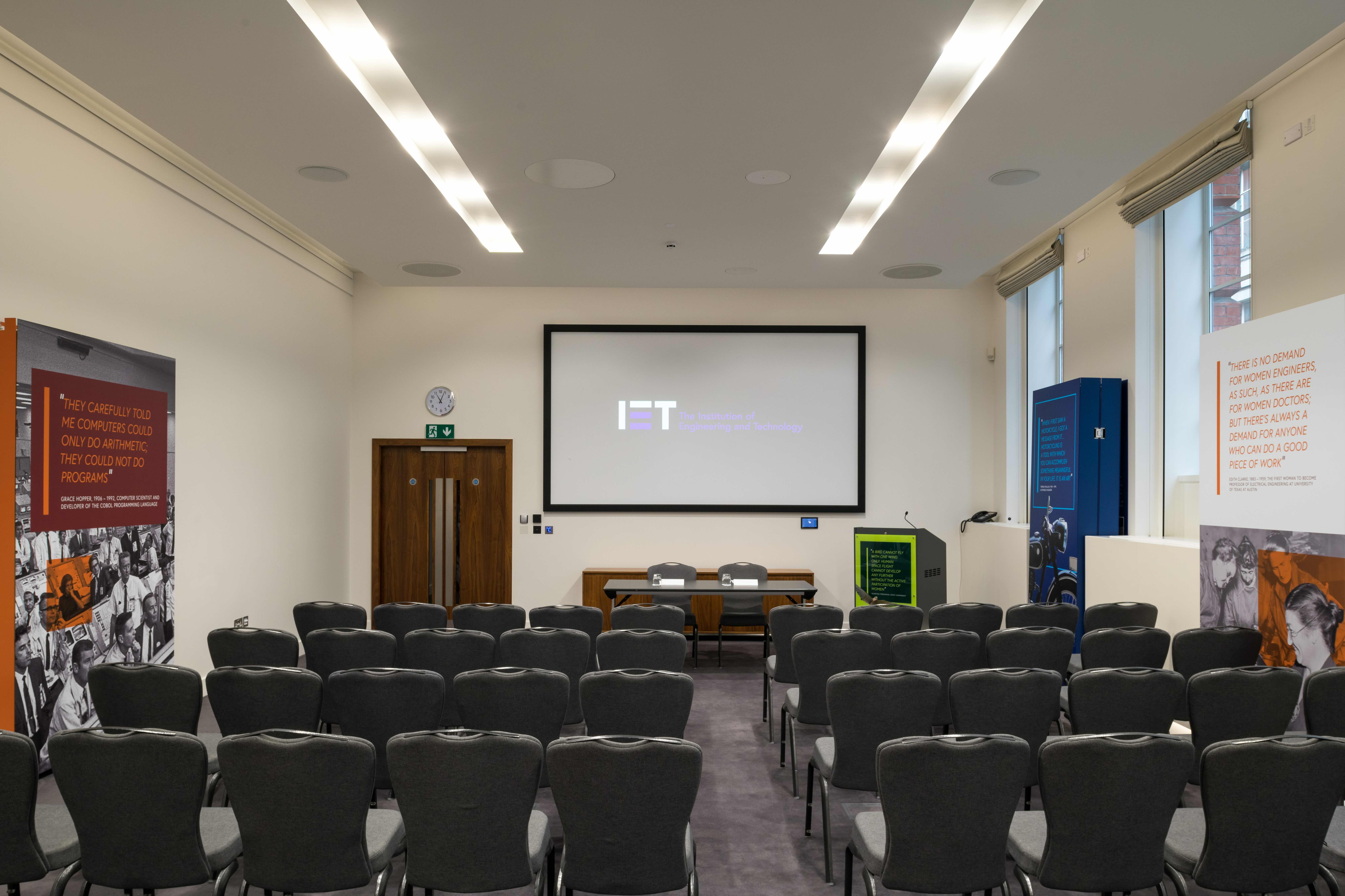 Savoy Place Watson-Watt lecture theatre, screen, event
