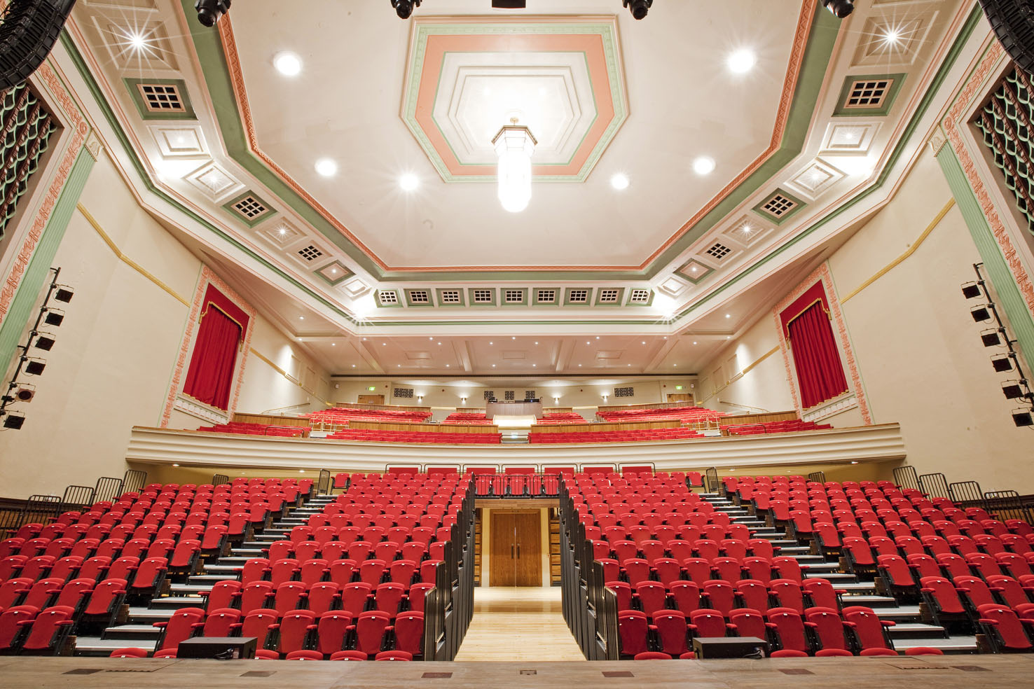 Great Hall Theatre with tiered seating, ideal for conferences and performances.