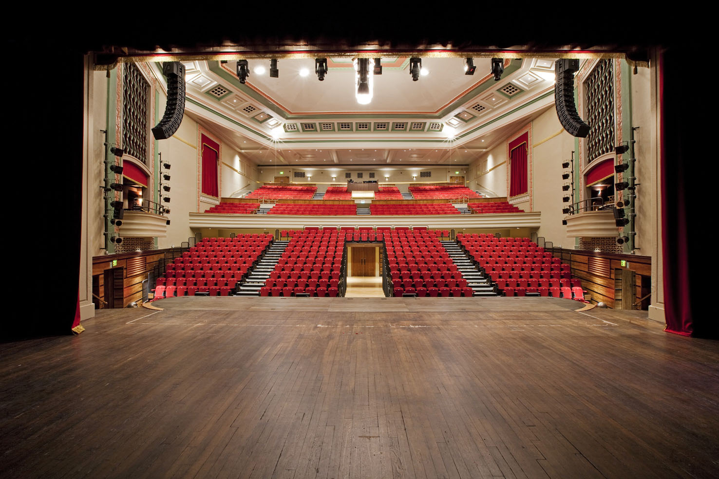 Great Hall Theatre auditorium with tiered seating for conferences and performances.