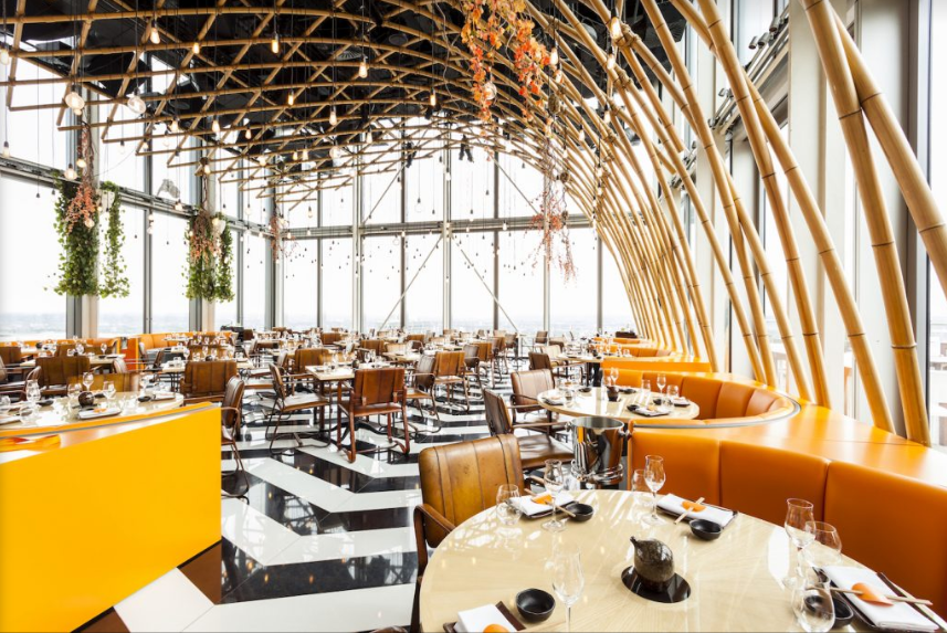 Whole Venue at SUSHI SAMBA with bamboo design, ideal for stylish events and gatherings.
