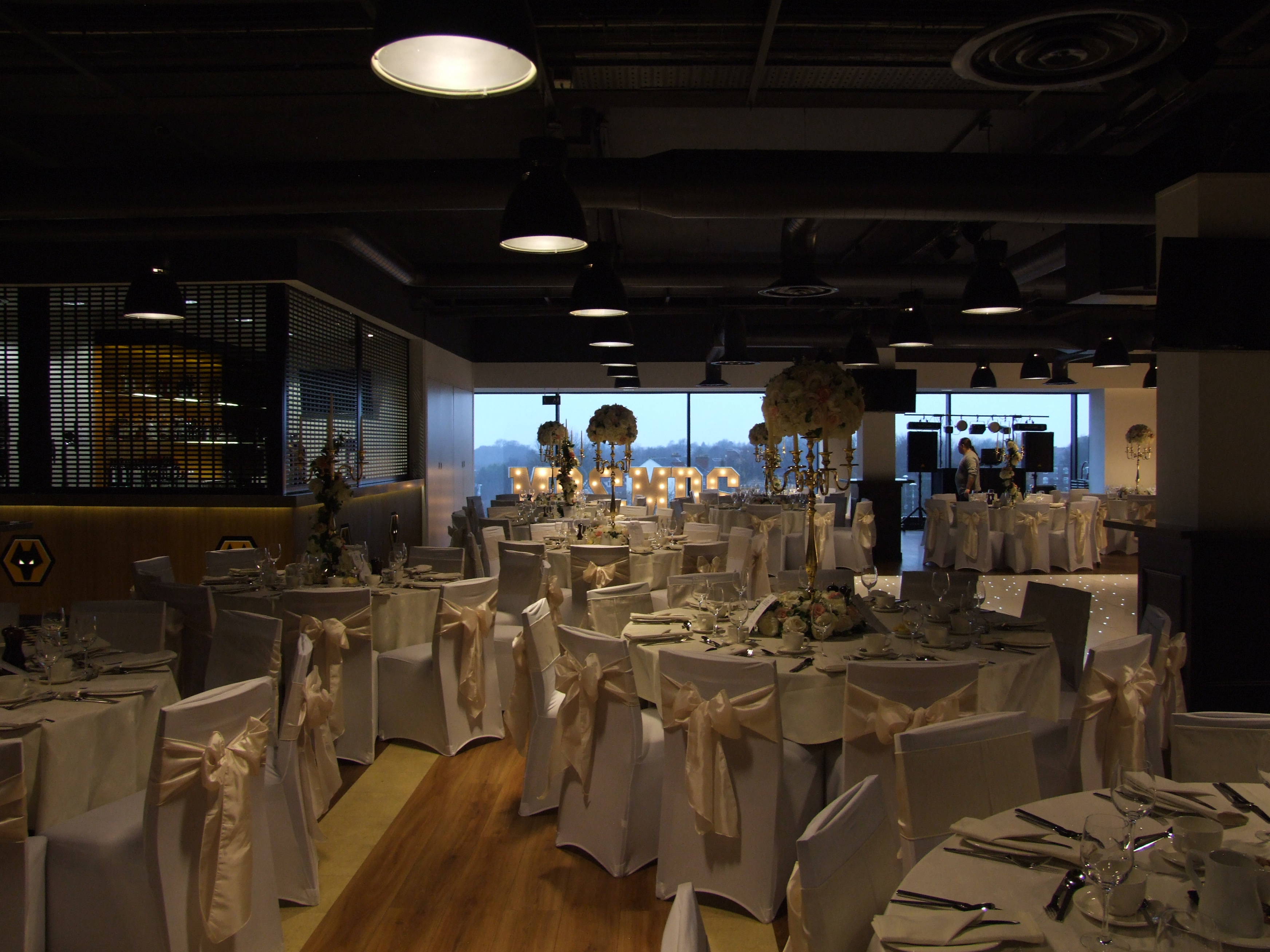 Elegant WV1 Whole event space at Molineux Stadium, ideal for weddings and gatherings.