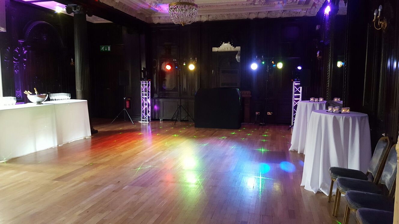 Elegant Churchill Room event space with wooden flooring, ideal for gatherings and celebrations.