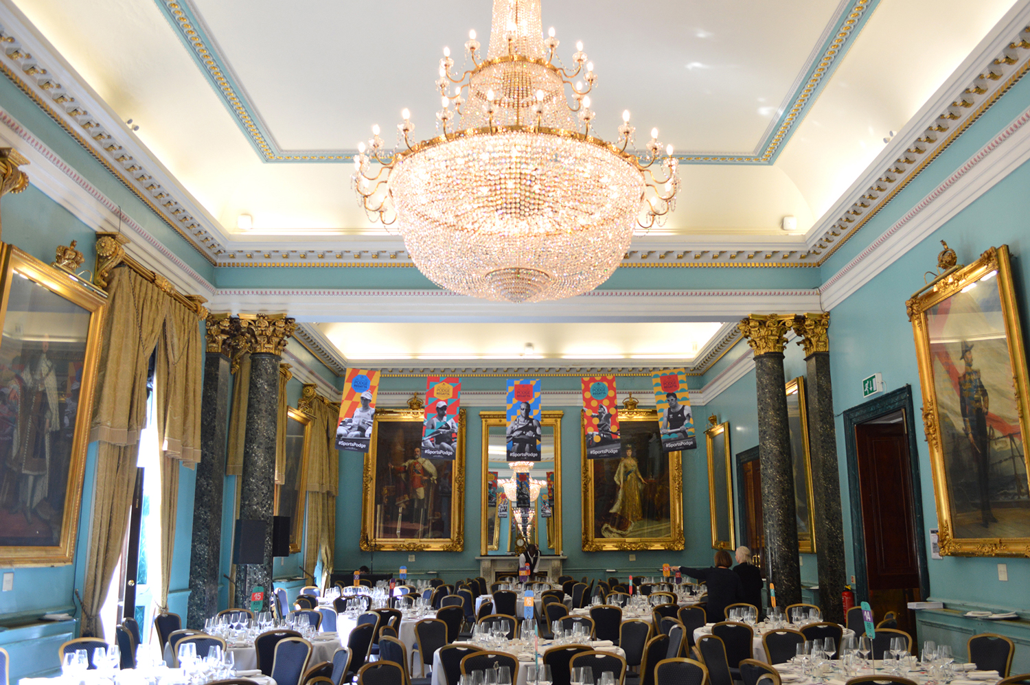 Elegant Nash Room at 116 Pall Mall with grand chandelier for upscale events.