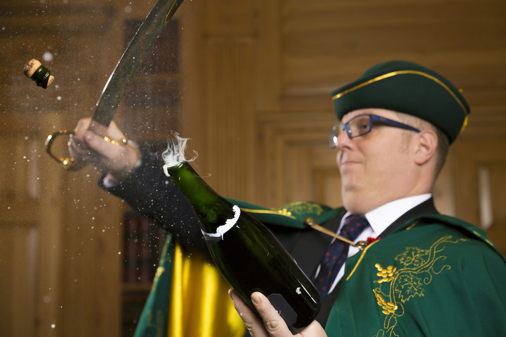 Windsor Suite at The Milestone Hotel: champagne sabering event for memorable celebrations.