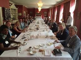 Elegant dining table in Villiers Suite for corporate meeting at St Pauls Club.