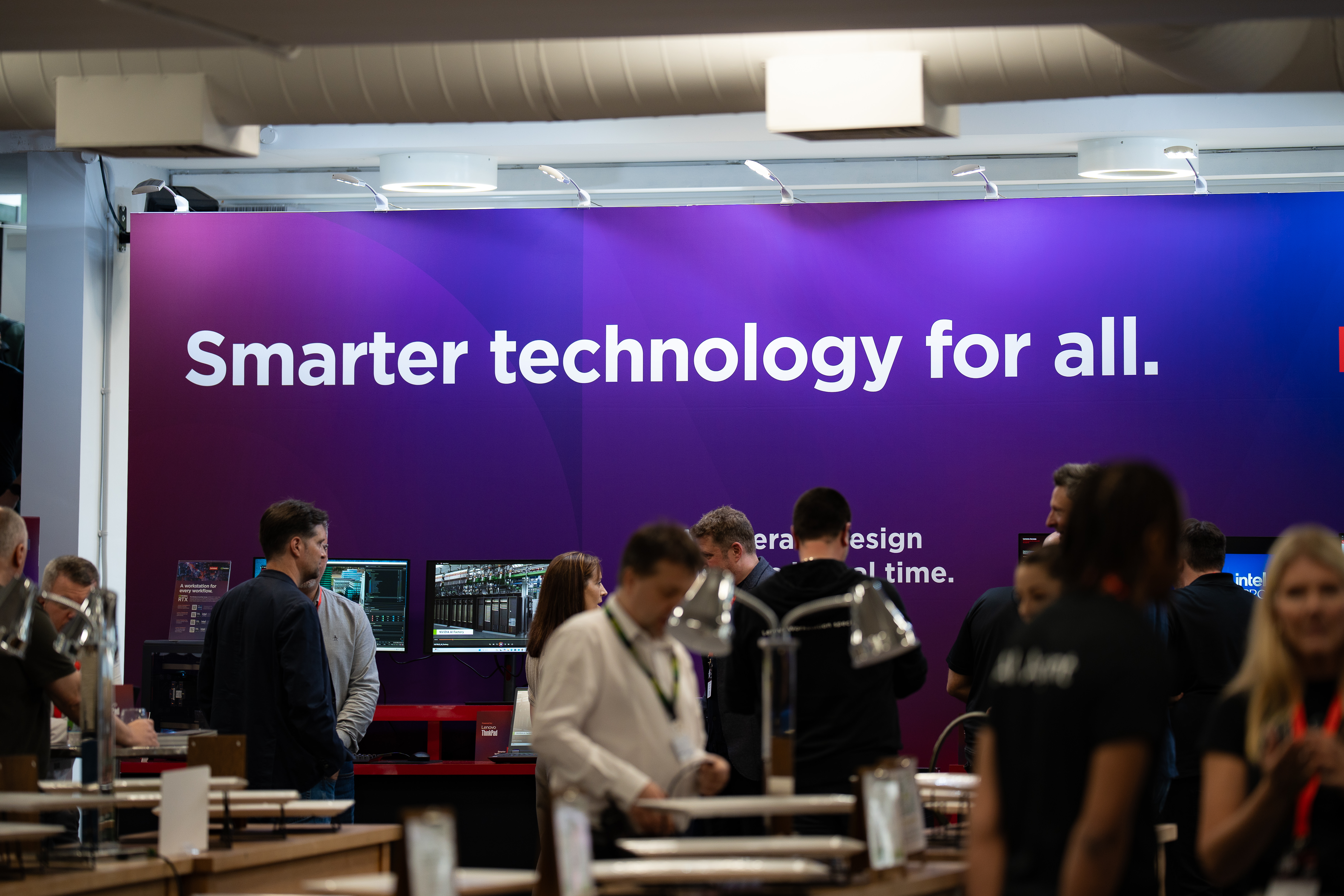 Vibrant event space at QEII Centre showcasing innovation and networking opportunities.