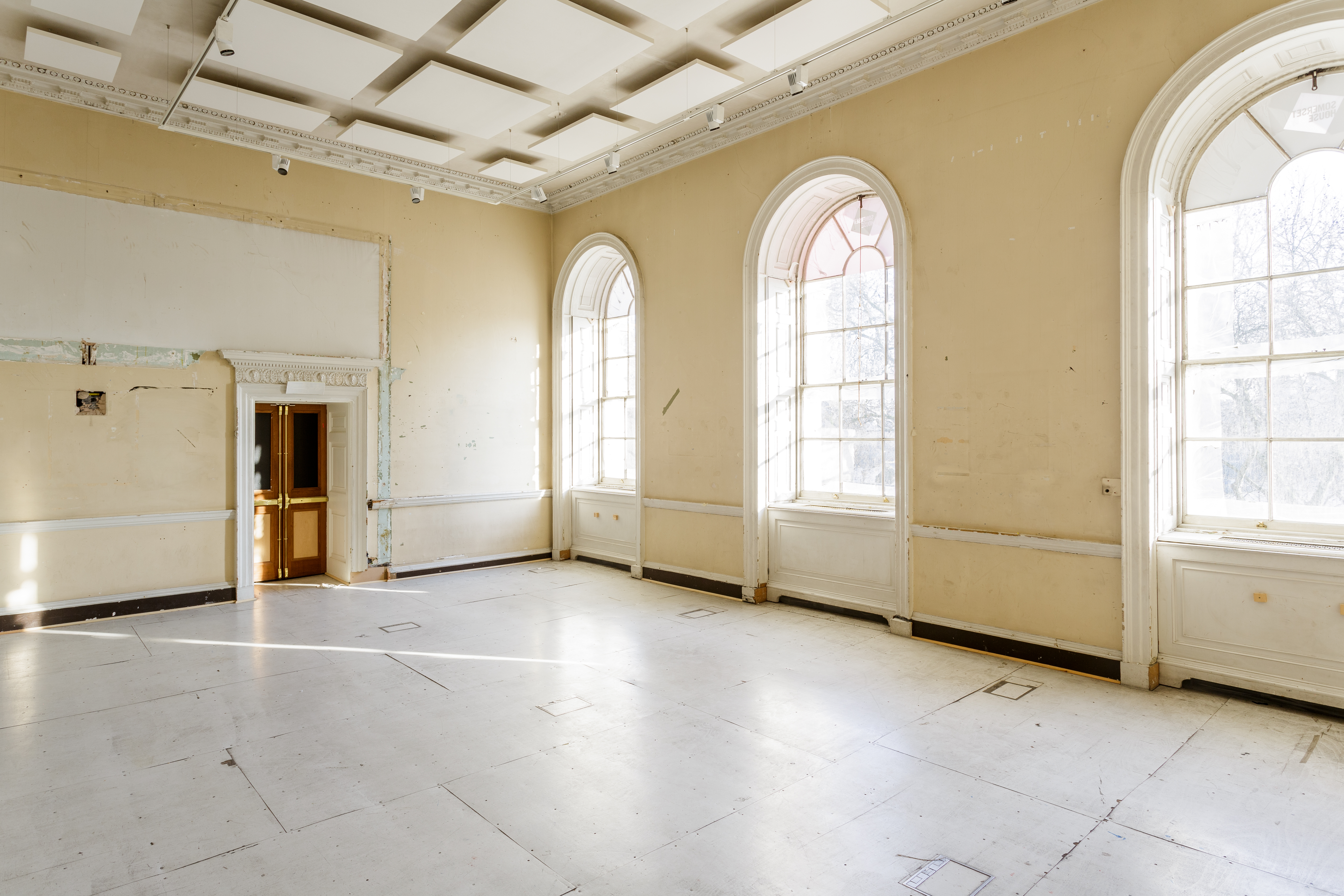 Spacious River Rooms at Somerset House, ideal for meetings and workshops with natural light.