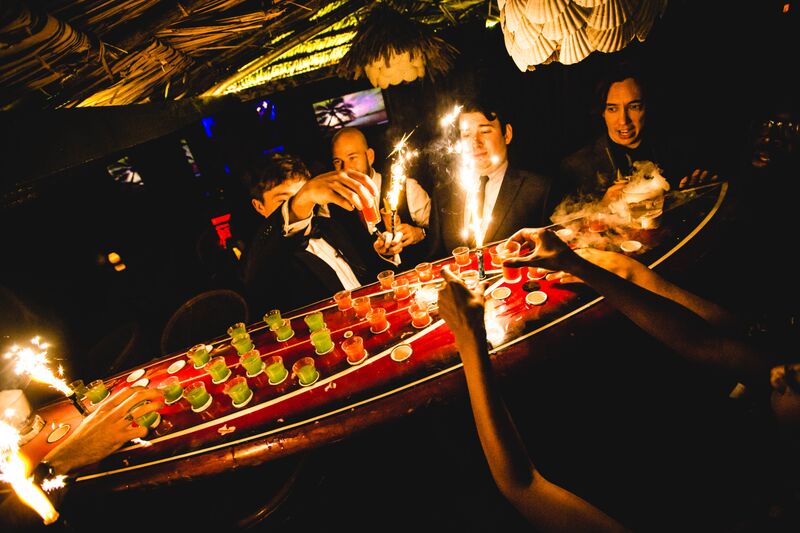 Vibrant Mahiki London venue with dynamic bar setup for social gatherings and corporate parties.