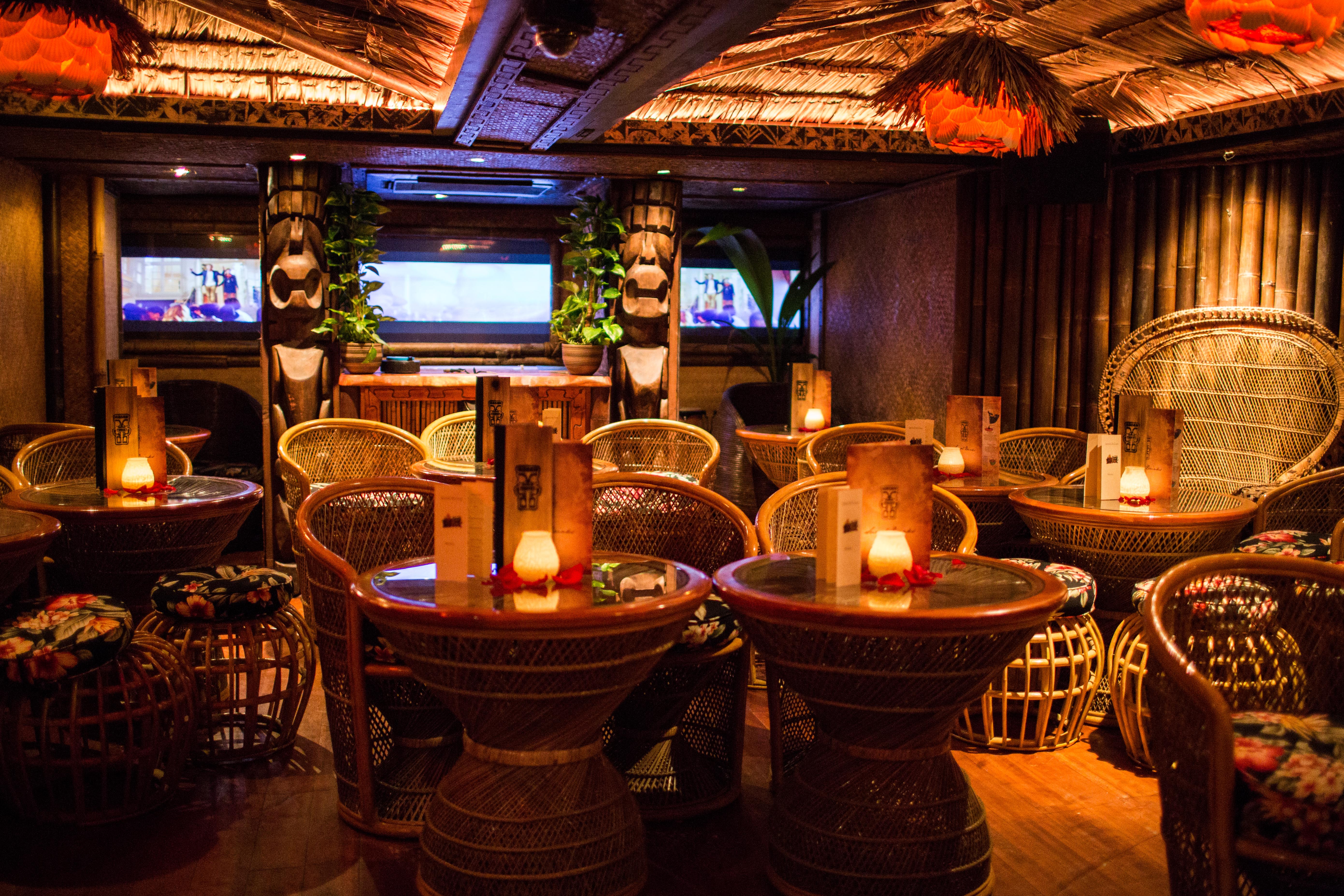 Tropical-themed venue in Mahiki London, perfect for intimate gatherings and events.