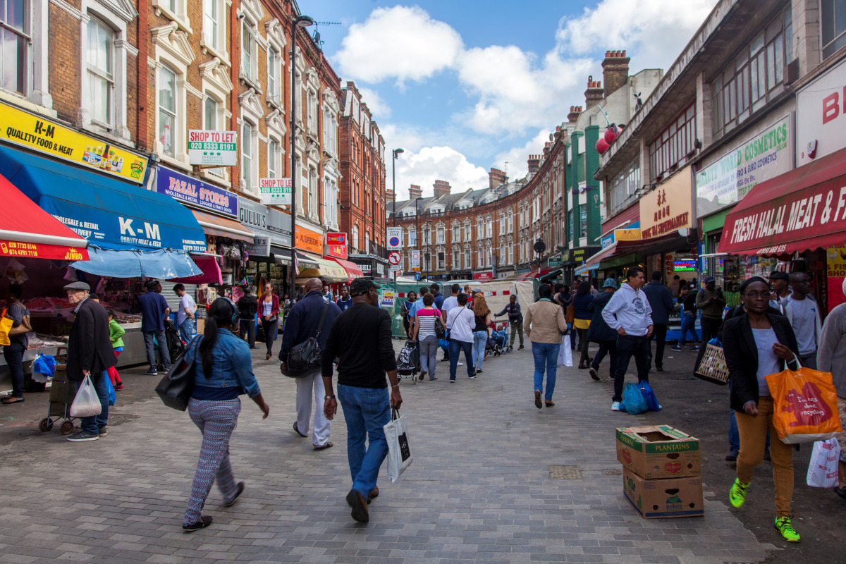 Vibrant market event space for street festivals and community gatherings.