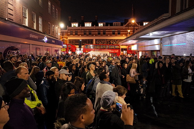 Crowd at Electric Avenue event space for outdoor performance, highlighting engagement and atmosphere.