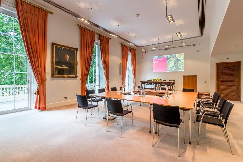 Conference Room at The Royal Society with large table, ideal for professional meetings.