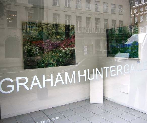 Sophisticated gallery entrance at Graham Hunter Gallery for art exhibitions and events.