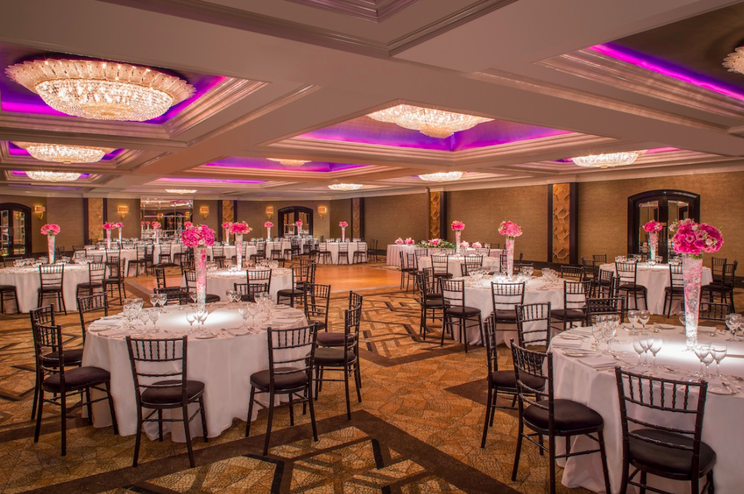 Elegant banquet hall at Jumeirah Carlton Tower, perfect for weddings and corporate events.