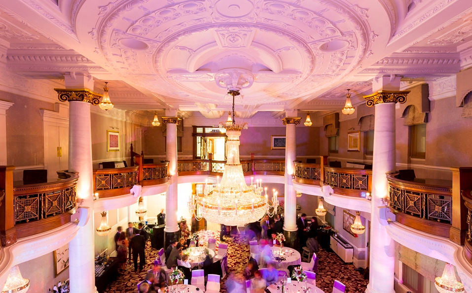 Crystal Ballroom at St Ermin’s Hotel with grand chandelier, perfect for upscale events.