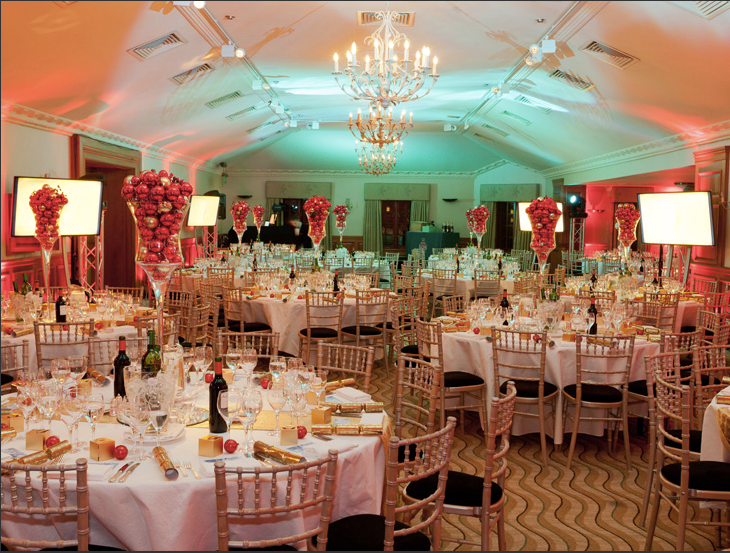Elegant banquet hall in The Balmoral Suite, perfect for formal events and celebrations.