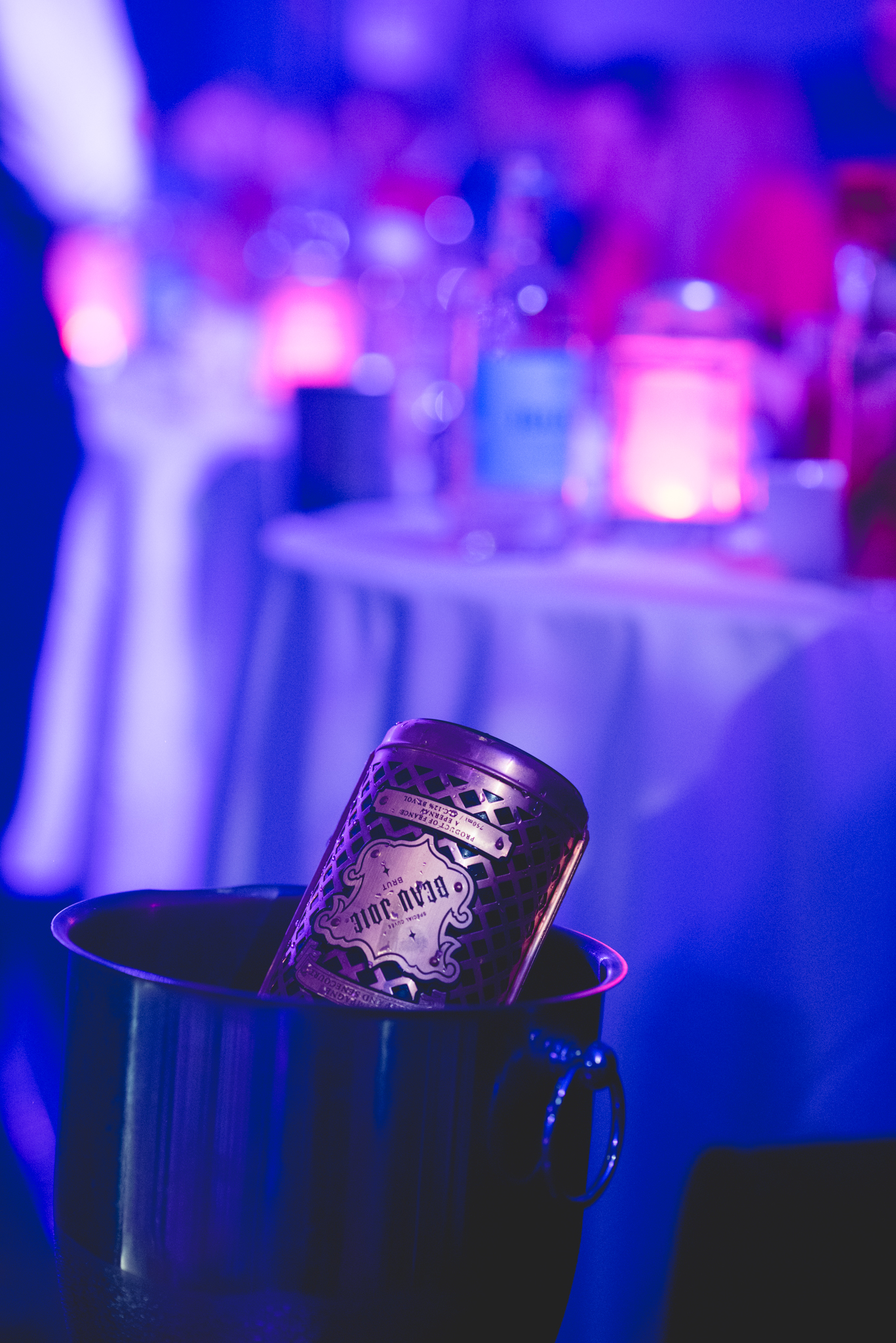Elegant ice bucket at London Cabaret Club, perfect for stylish events and gatherings.