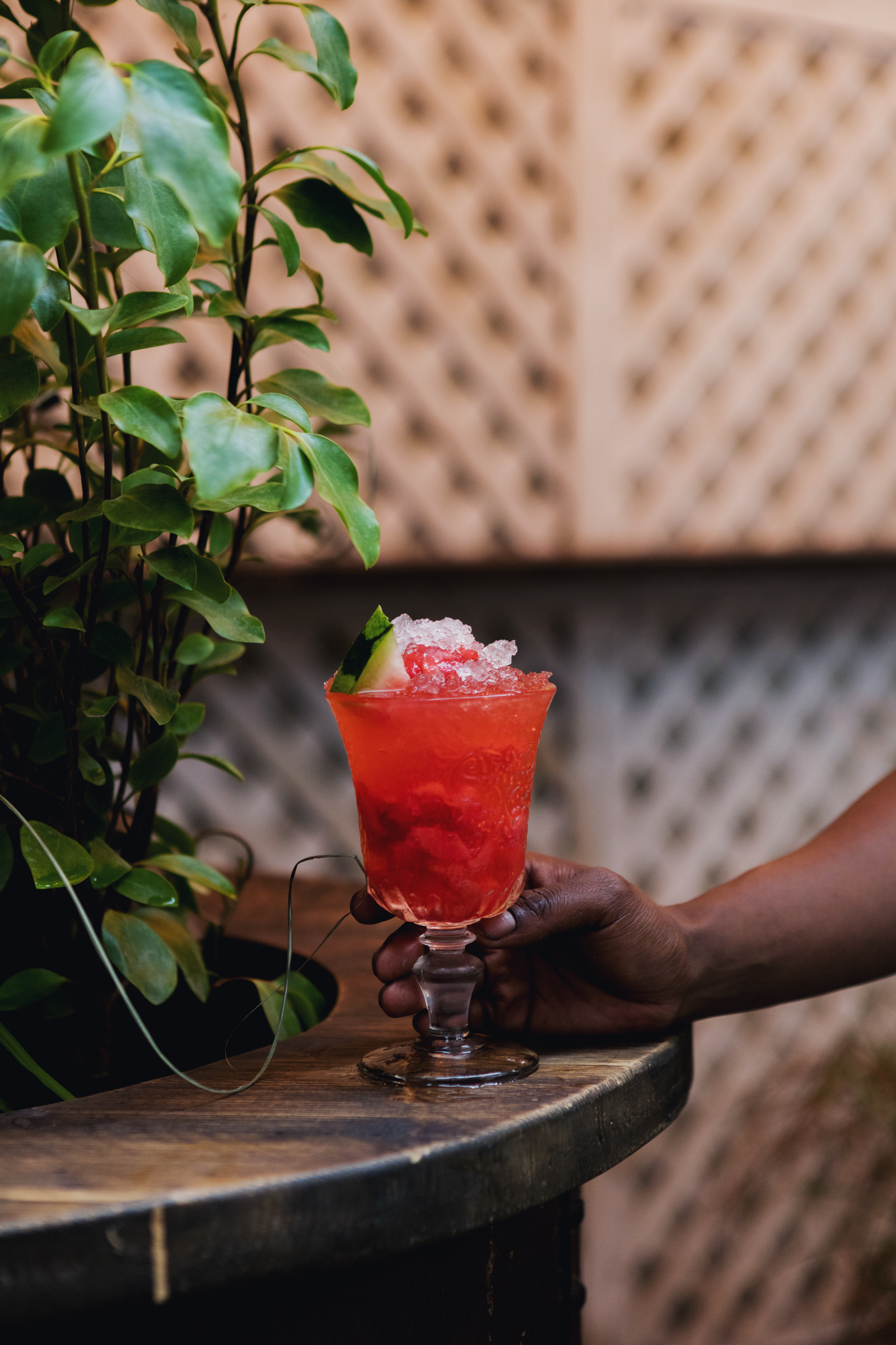 Vibrant cocktail with fresh fruit garnish for events and celebrations at Martello Hall.