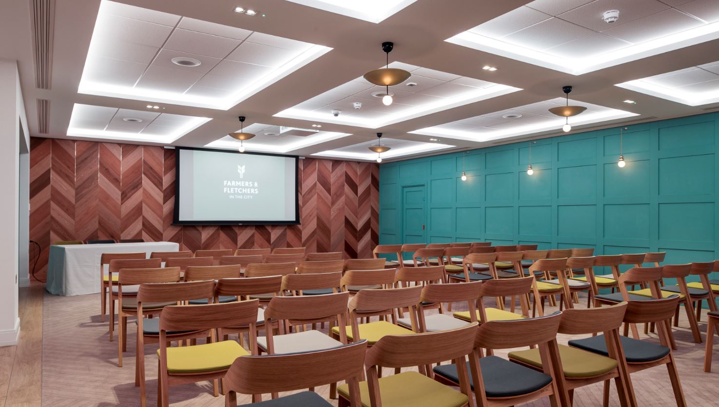 Great Hall meeting space with modern design, ideal for presentations and events.