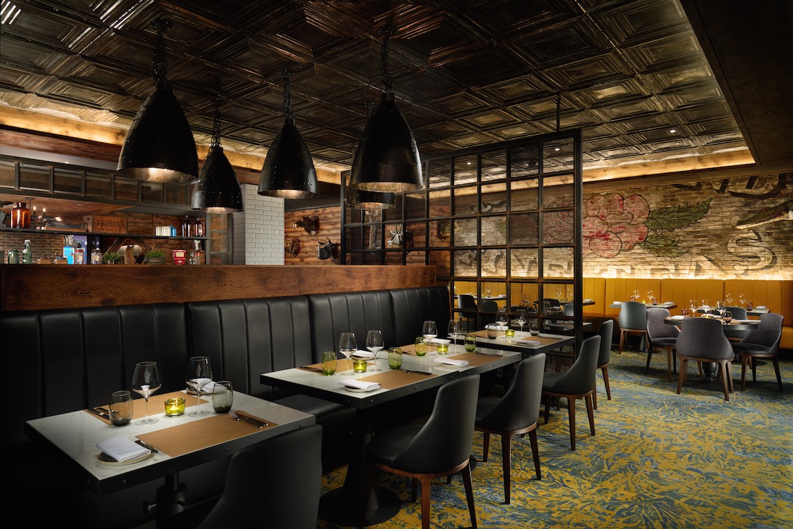 Stylish OXBO Restaurant in Hilton London Bankside, ideal for intimate meetings and events.