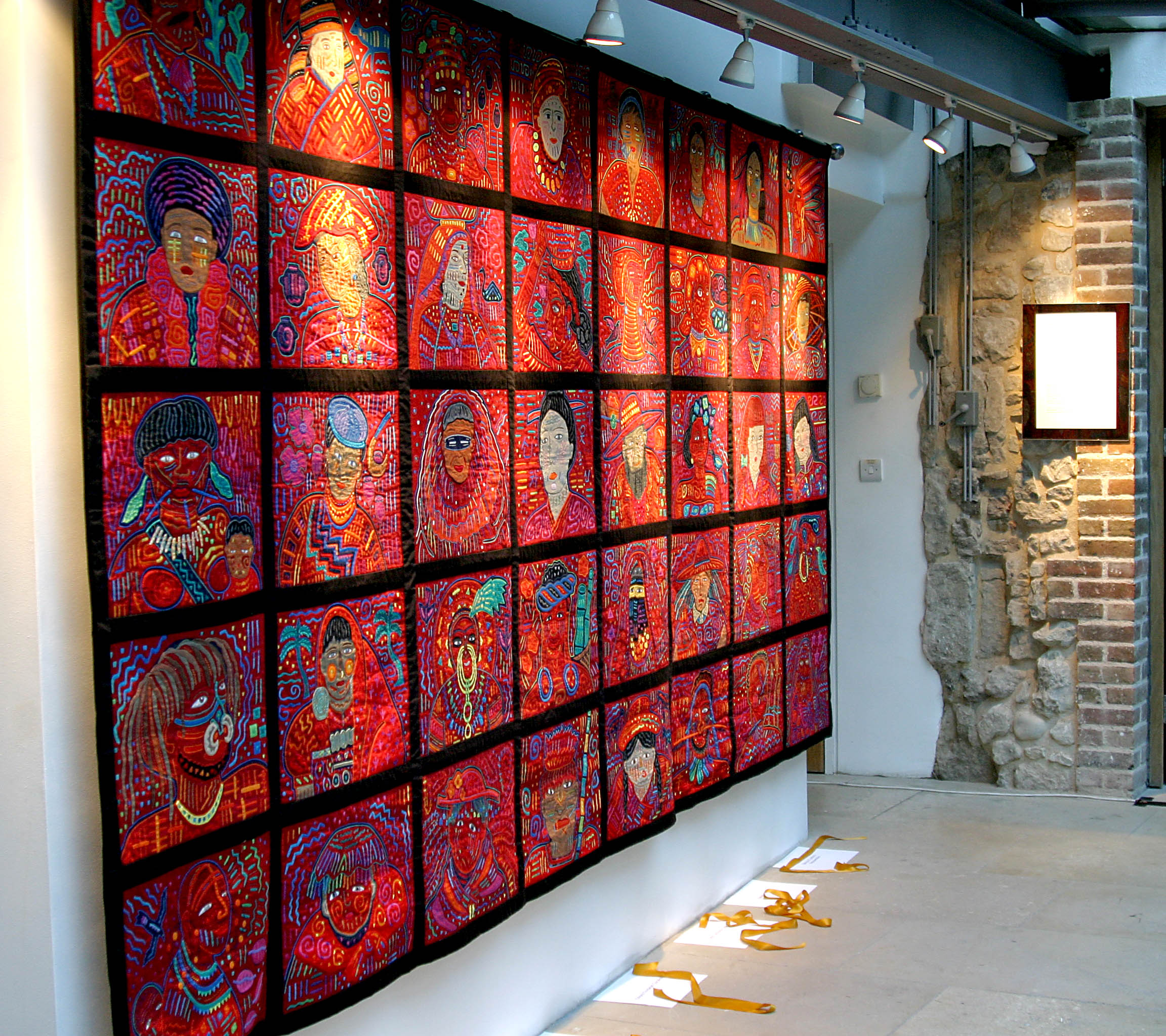 Vibrant gallery wall at The Tent, perfect for creative networking events.