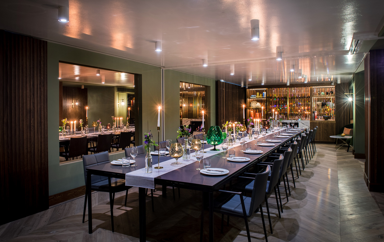 Sophisticated dining setup at The Library, ideal for corporate events and gatherings.