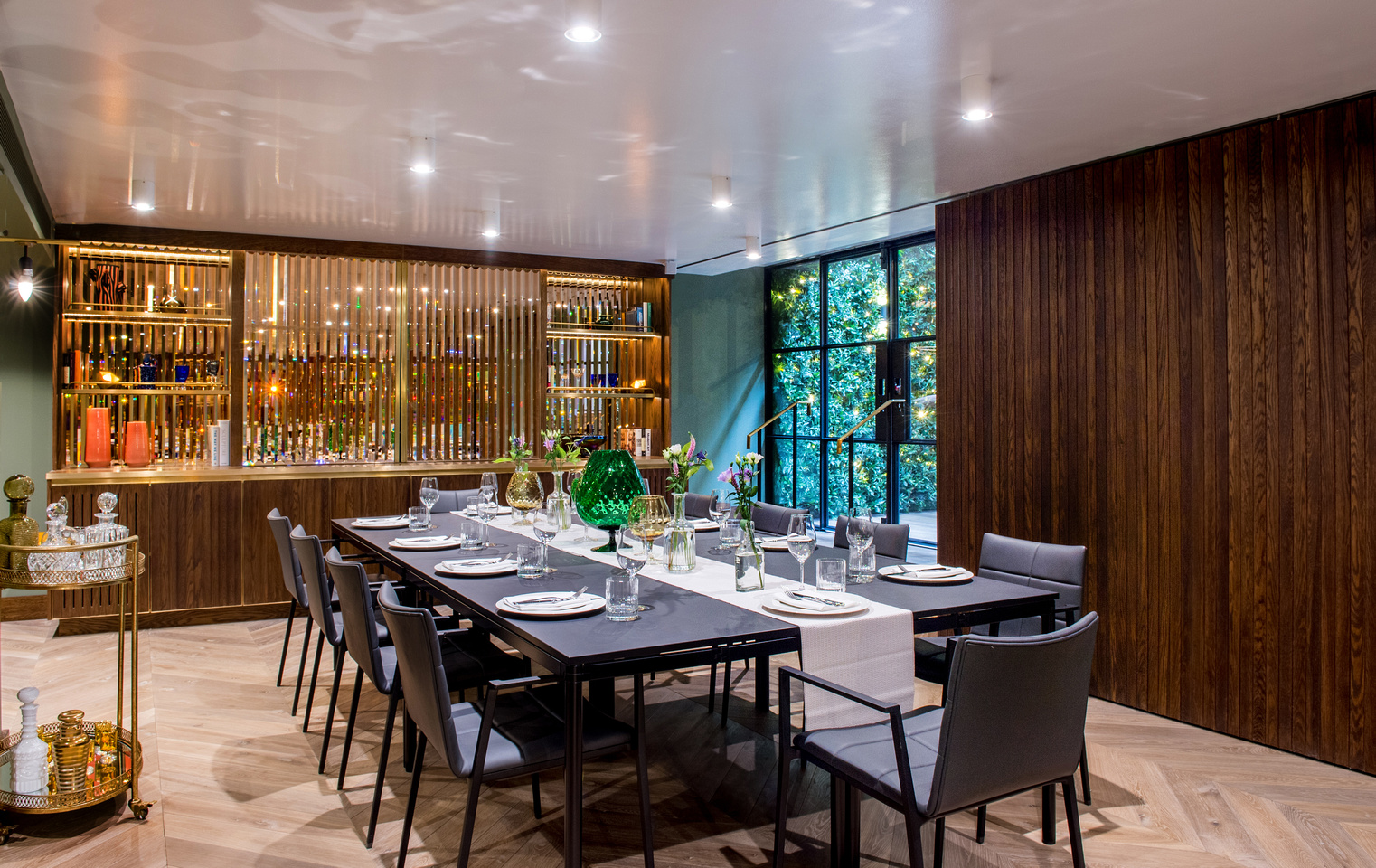 Sophisticated dining space at The Library, ideal for upscale events and networking.
