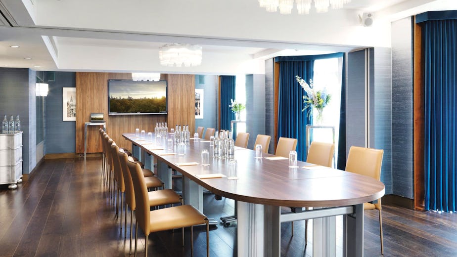 Private dining room at The Athenaeum Hotel, ideal for corporate meetings and workshops.