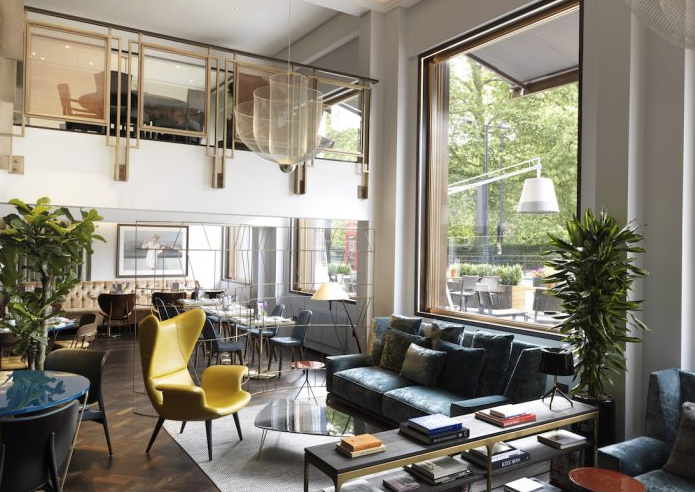 Private dining room at The Athenaeum Hotel, modern lounge for networking events.