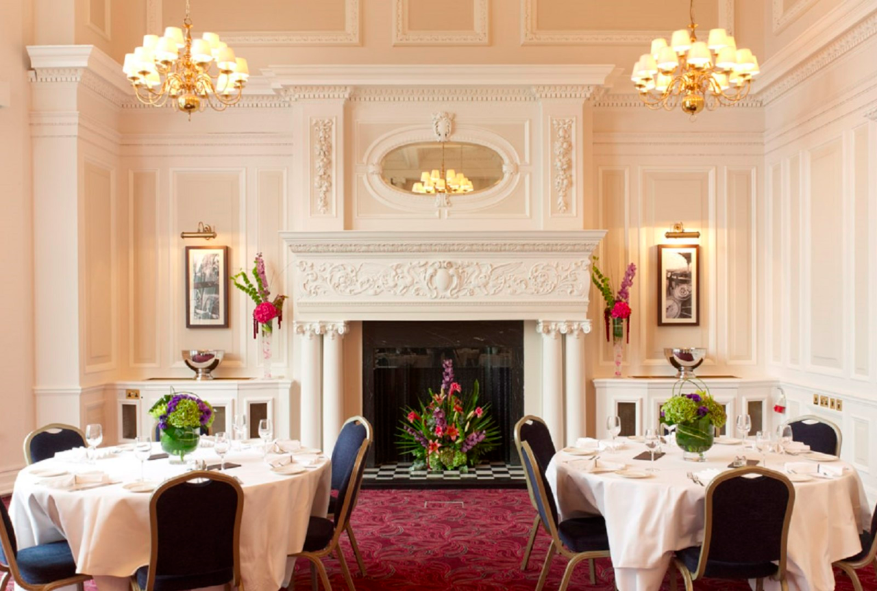 Elegant event space in The Clermont Victoria, perfect for intimate gatherings and dinners.