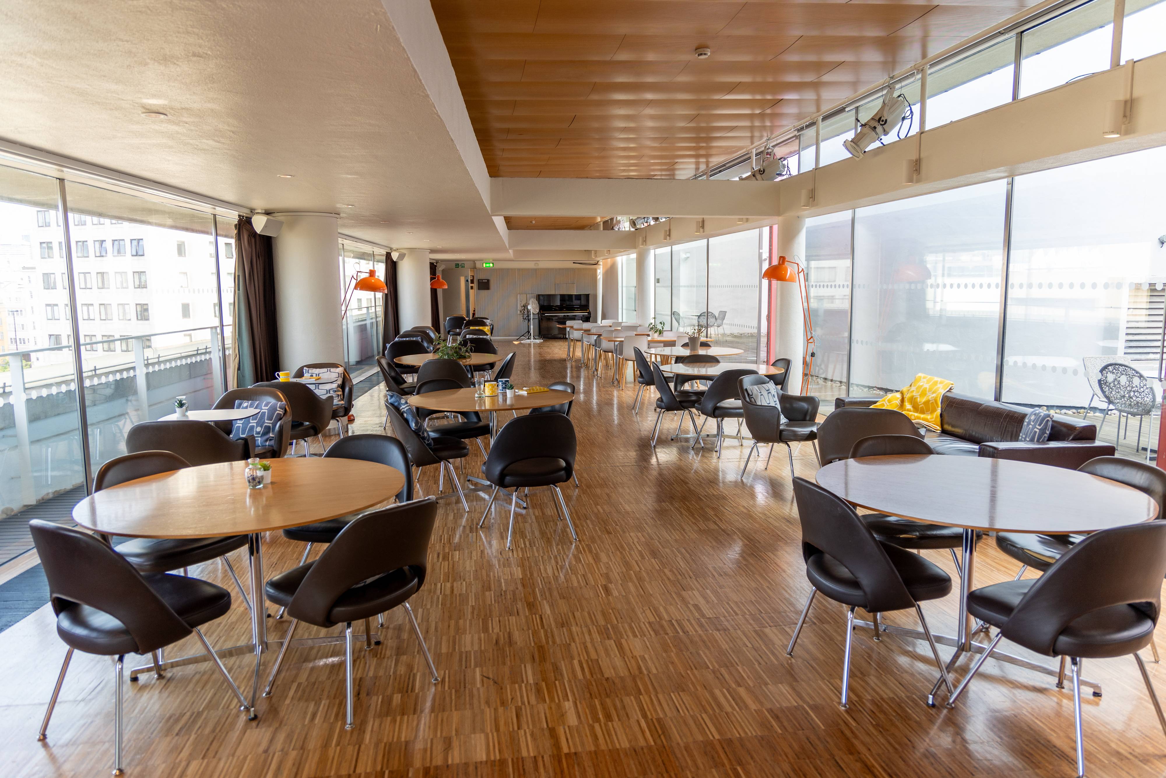 St Paul's Roof Pavilion: modern event space with natural light for networking and receptions.