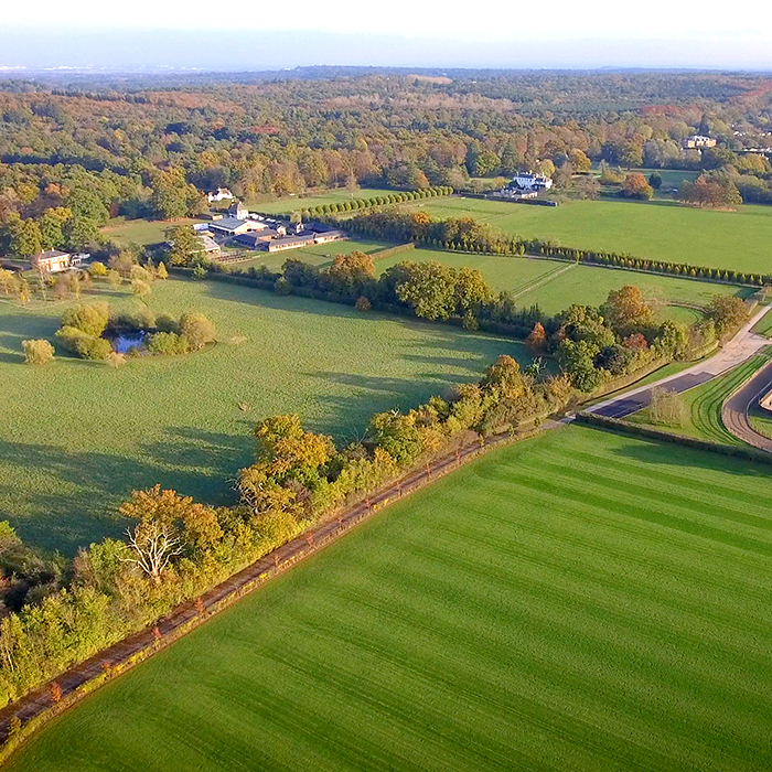 Lodge at Emsworth Polo Grounds, green fields ideal for outdoor events and weddings.
