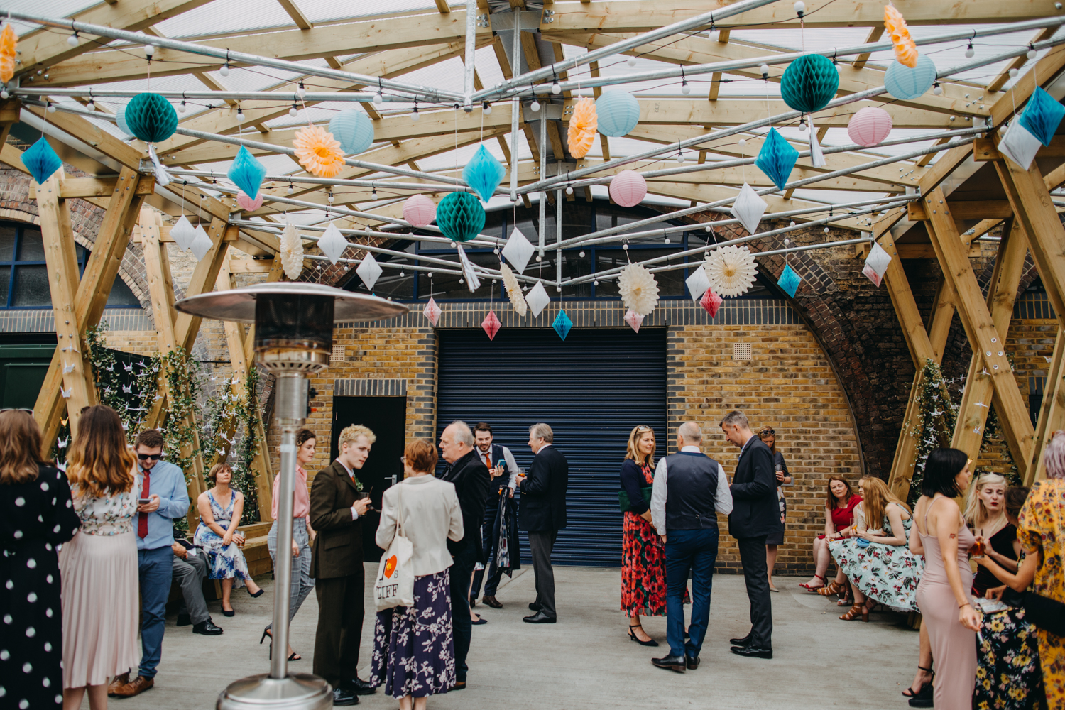 Vibrant event space at AMP Studios, ideal for networking and social gatherings.