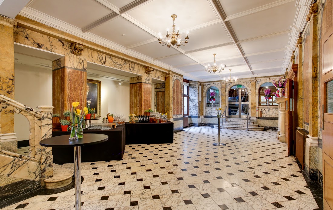 Elegant Marble Hall event space with classic architecture, ideal for meetings and receptions.