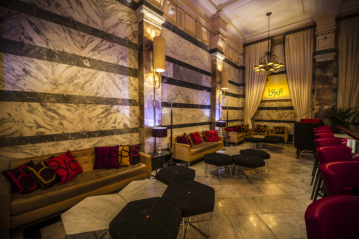 Elegant lounge at Boyds Grill & Wine Bar, ideal for networking events and cocktail receptions.