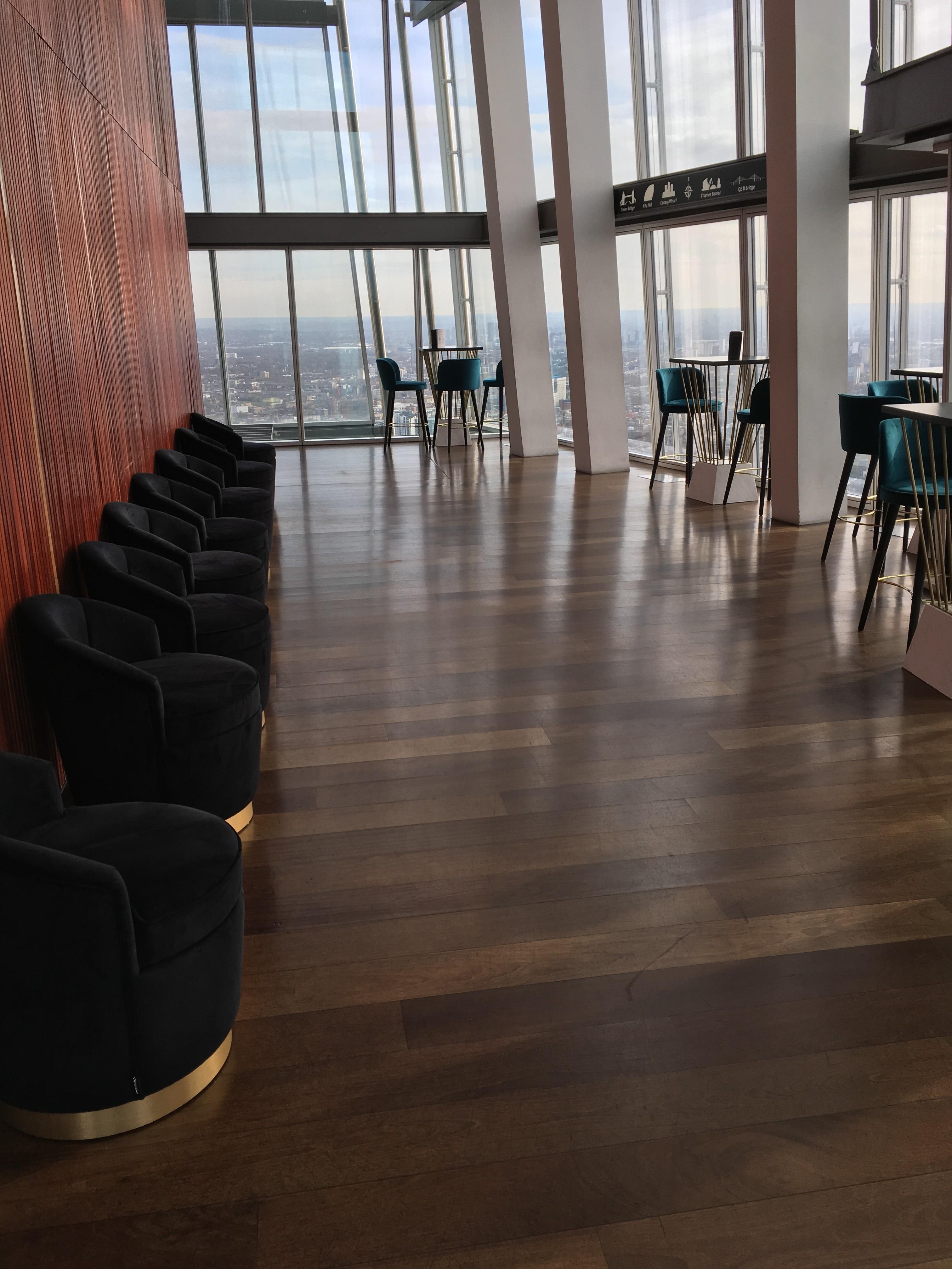 Exclusive hire event space at The View From The Shard with panoramic city views.