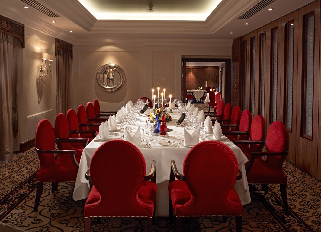 Elegant dining room at The Royal Horseguards Hotel for corporate events and intimate dinners.
