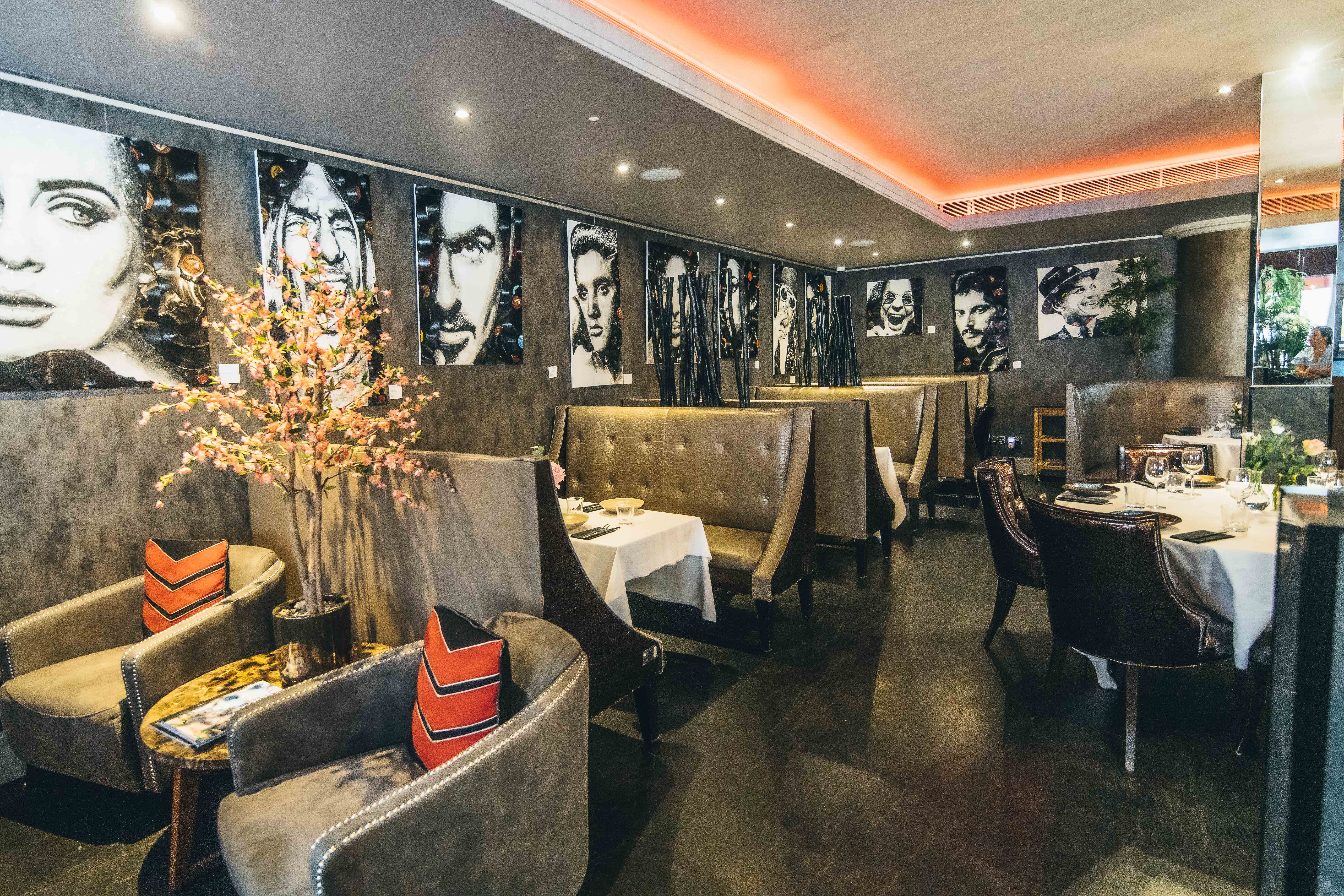 Stylish restaurant interior at Karma Sanctum Soho, perfect for intimate events and networking.