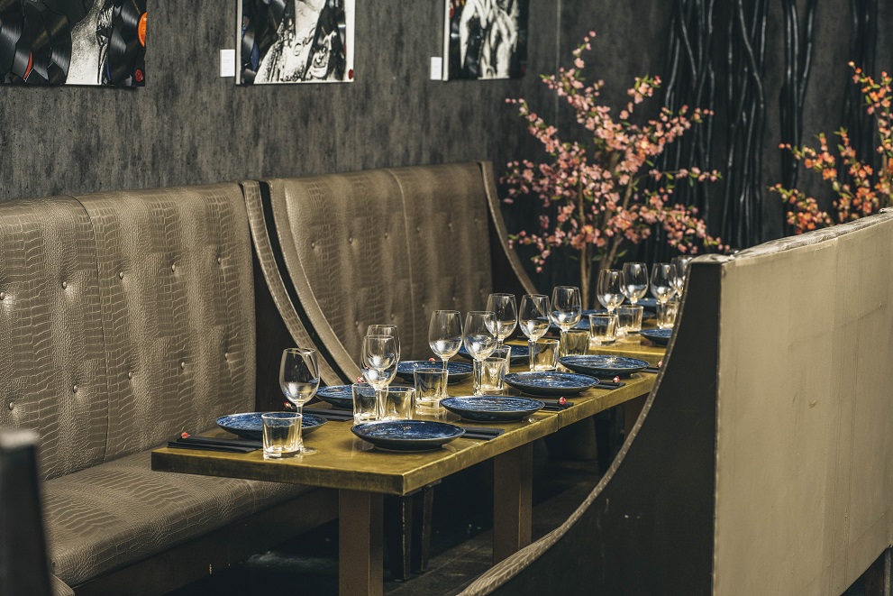 Elegant dining setup in The Inner Sanctum, perfect for intimate events and meetings.