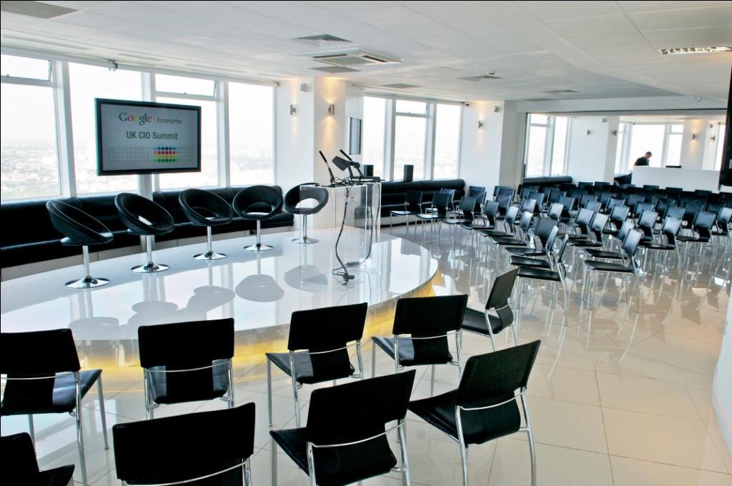 "Altitude 360 event space with skyline views, ideal for corporate meetings and presentations"