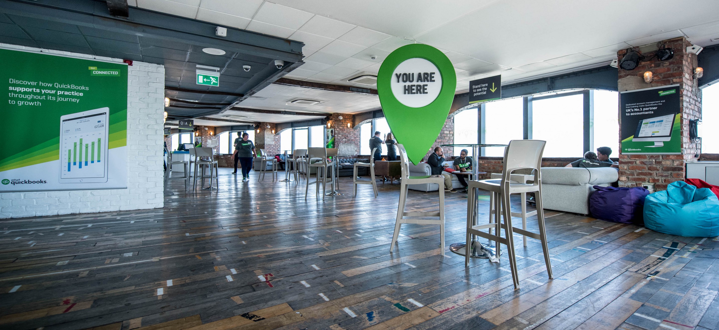 Spacious Altitude London event venue with modern decor for meetings and gatherings.