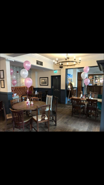 Old Bar at The Crown Hotel: Pub-style event space with balloon decor for party or celebration.
