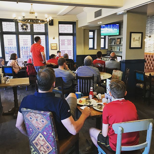 Old Bar at The Crown Hotel with communal seating for live broadcast sports events and parties.