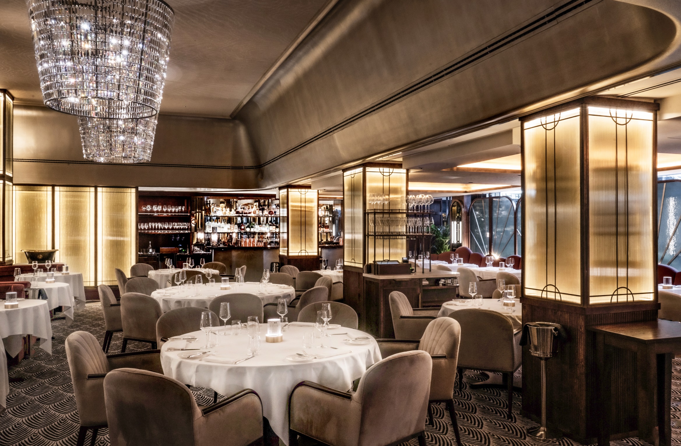 Sophisticated dining space at Savoy Grill, ideal for corporate events and private gatherings.